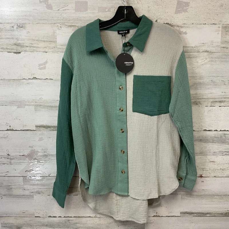 Blouse Long Sleeve By Mittoshop In Green, Size: S