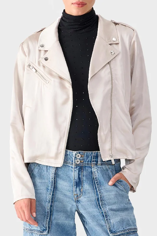 Rita Moto Jacket In Toasted Marshmallow