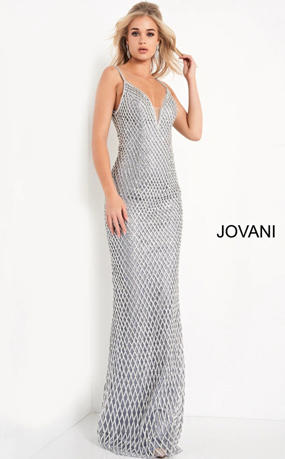 Jovani 05754 Long Spaghetti Straps Evening Dress